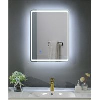 BELOFAY, BELOFAY Bathroom LED Mirror, Anti-fog LED Tempered Wall Mirror with Demister Pad - Silver / 45cm / 450x600mm BELOFAY, BELOFAY Bathroom LED Mirror, Anti-fog LED Tempered Wall Mirror with Demister Pad - Silver / 45cm / 450x600mm