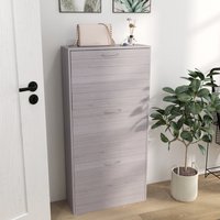 HOMCOM Shoe Cabinet with 3 Flip Drawers for 12 Pair of Shoes - Grey