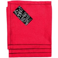 Cotton Fabric 4 Napkins Set - Red