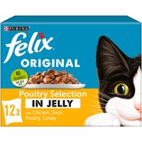 Felix, Pack of 12 Felix Jelly Selection Pouches - Poultry Selection Felix, Pack of 12 Felix Jelly Selection Pouches - Poultry Selection