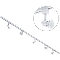 2m Track Light Kit with Harlem Spotlight Heads and LED Bulbs - White / 5