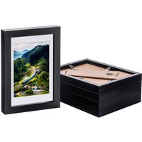 Photo Frames with 4x6" Mount - 5x7" - Black - Pack of 5 - White
