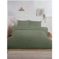 Avery Leaf Duvet Set - Olive Green / Double