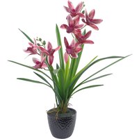 Large Dark Pink Artificial Orchid in Ceramic Planter - Dark Pink