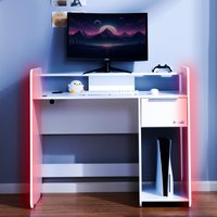 X Rocker Electra Gaming Desk with Wireless Charging and NEO Motion - WHITE