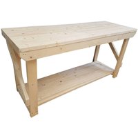 Acorn Wooden Workbench Kiln-Dry Work Station - Natural / 210cm