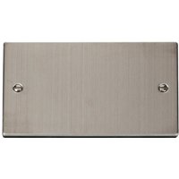 Stainless Steel 2 Gang Blank Plate - Black