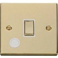 Polished Brass 1 Gang 20A Ingot DP Switch With Flex - White