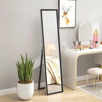 HOMCOM Full Length Mirror Wall Mounted Leaning Standing - Black