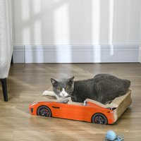 PawHut 2 in 1 Cat Scratching Board with Catnip, Car-shaped - Red