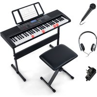 61-Key Portable Electronic Keyboard Piano - Black