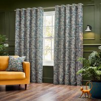 Set of 2 Bengal Chenille Eyelet Curtains - Wedgewood / 137cm / 229cm