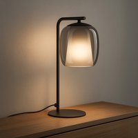 Ciampino Glass Modern LED Table Lamp - Black