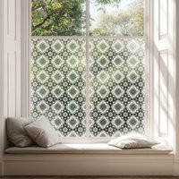 Ahrensburg Decorative Patterned Frosted Window Film For Privacy - White / 120cm x 56cm