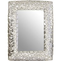 Brussels Baroque Rectangle Silver Wall Mirror - Silver
