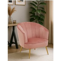 Yolanda Pink Velvet Chair - Pink