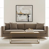 Grenoble Oak Veneer and Brushed Brass Coffee Table - Brown