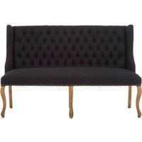 Harrison Black 2 Seat Bench Sofa - Black