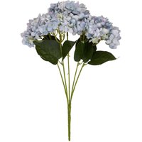 set of 3 artificial hydrangea stems 5 heads per stem tall - Blue