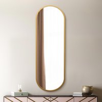 MirrorOutlet The Vultus Metal Framed Double Arched Mirror - Gold / 180cm