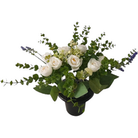 Artificial Country Style Remembrance Grave Pot - White