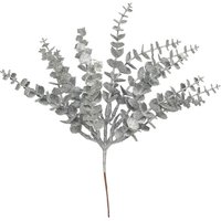 Artificial Glitter Eucalyptus Bush - Silver