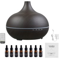 Ultrasonic Essential Oil Diffuser with Wood Grain Finish - Black