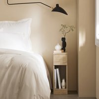 Set of 2 Narrow Bedside Tables Nightstand - Natural