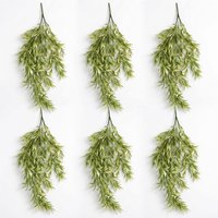 Leaf Artificial Pack of 6 x 80cm Italian Ruscus Plant Foliage Light Green | Size: 6 x 80 cm