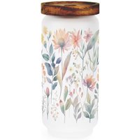 Pastel Flowers Large Glass Storage Jar - Green