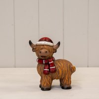 KDMD Brown & Red Terrocotta Highland Cow - 15mm in Terracotta