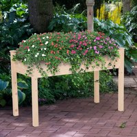 Outsunny Garden Wooden Planter Container - Natural Wood Color / 56.5cm