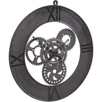 Industrial Style Factory Metal Wall Clock - Black