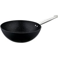 Zest Gusto Non-Stick Granite 28cm Wok Pan - Black