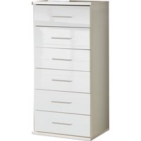Clack 6 Drawers Tallboy Chest of Drawers - white gloss