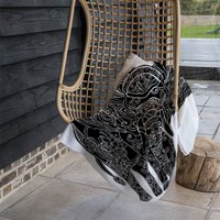 Elephant Silhouette Blanket - Black