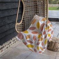 Small Autumn Leaves Blanket - Orange