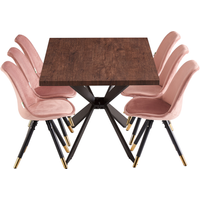 Sofia Duke LUX Dining Set with a Table and Chairs Set of 6 - Pink