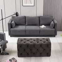 Melia Velvet Ottoman Bench Single - Charcoal