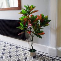 Artificial Codiaeum Multicoloured Tree - Green