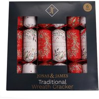 Jonas & James, Pack of 6 Traditional Wreath Crackers Jonas & James, Pack of 6 Traditional Wreath Crackers