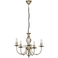 Memphis 5 Way Celling Light Chandelier - Antique Brass
