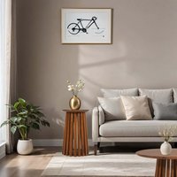 Carney Mango Wood Slatted Side Table - Warm Walnut