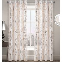 Modern Foil Print Voile Panel - Gold / 48in