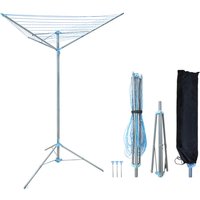 16M 3 Arm Rotary Airer Spike And Cover - Grey