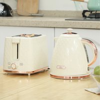 HOMCOM Kettle and Toaster Set with 7 Browning - Beige / 2 Slice