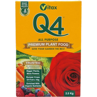 Vitax Q4 Pelleted Fertiliser All-Purpose Plant Food for Bumper Crops - Grey / 2.5kg