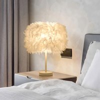 Table Lamps Modern Feather Bedside Lamp - White