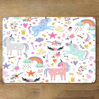 unicorns Designer Placemat Set - Pink