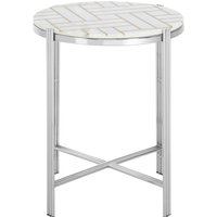Eva Marble Top Side Table - White